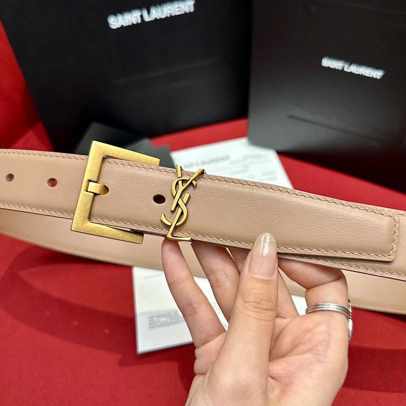 YSL 생로랑 여성용 빈티지 조각 금속 버클 벨트 001-262370