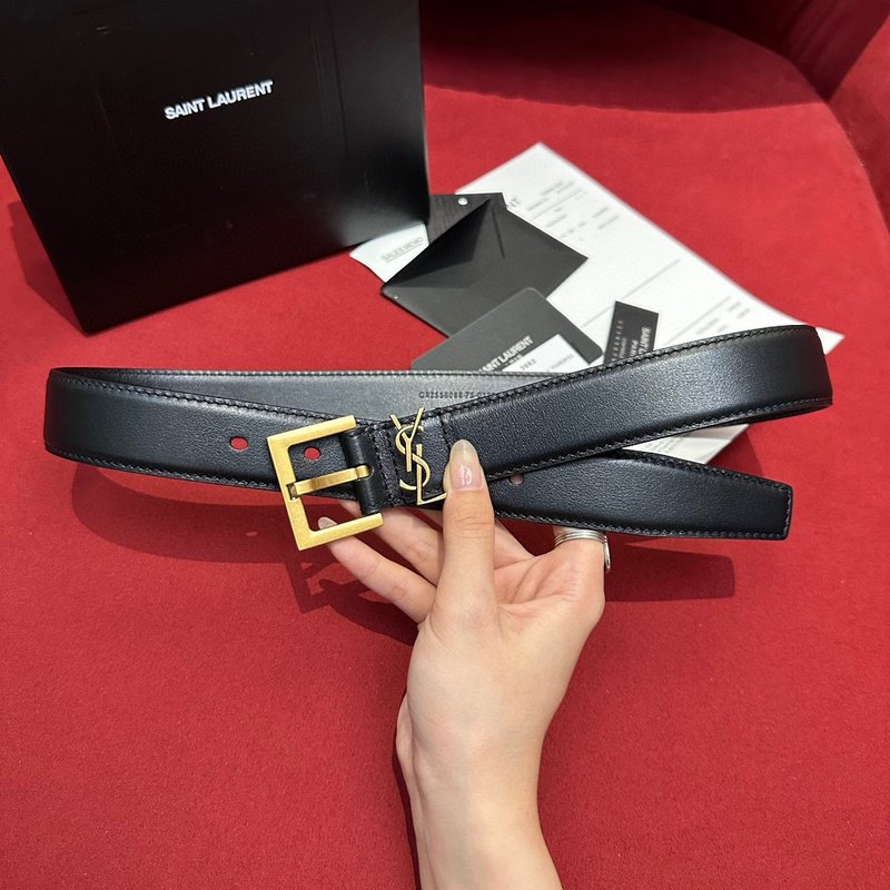 YSL 생로랑 여성용 빈티지 조각 금속 버클 벨트 001-262371