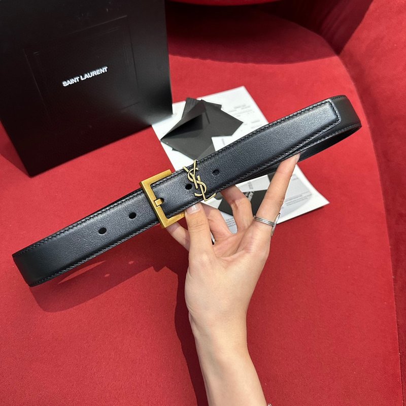 YSL 생로랑 여성용 빈티지 금속 버클 벨트 001-262372