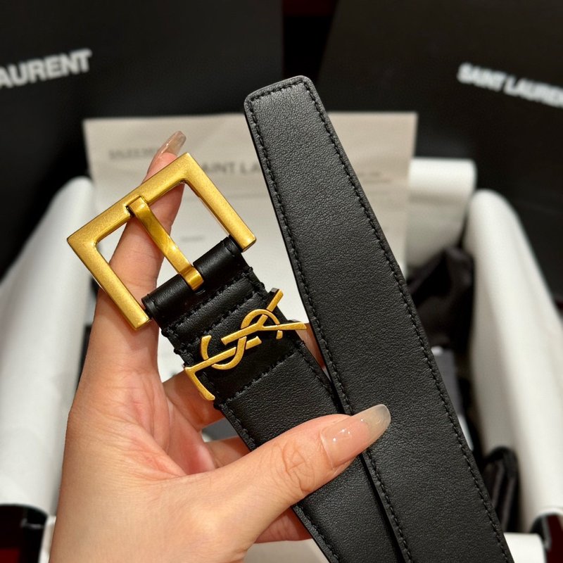 YSL 생로랑 여성용 빈티지 금속 버클 벨트 001-262373