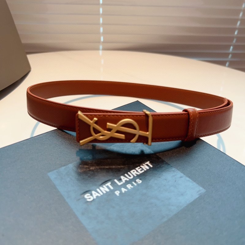 YSL 생로랑 여성용 빈티지 조각 금속 버클 벨트 001-262374