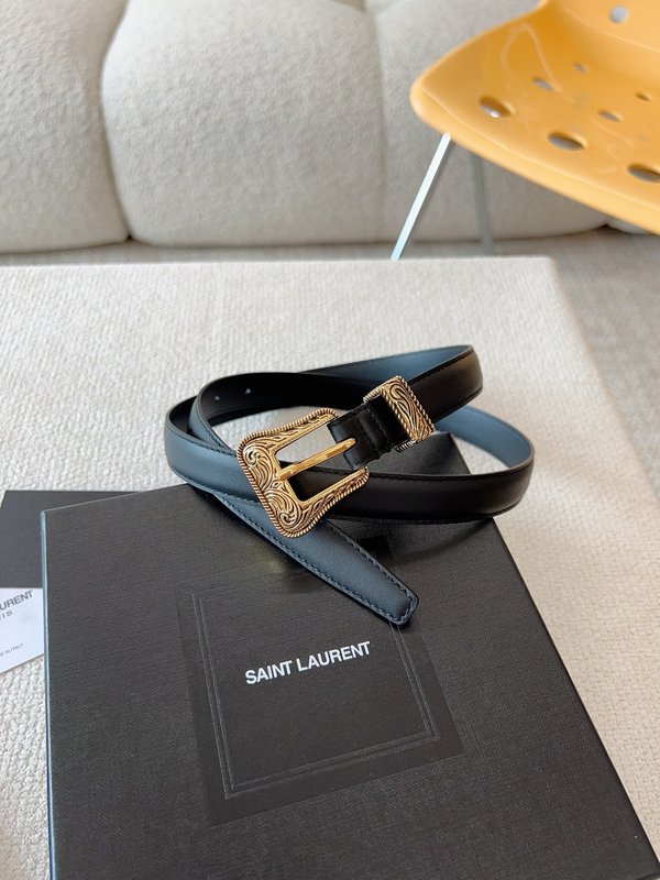 YSL 생로랑 빈티지 패션 블랙 벨트 001-262377