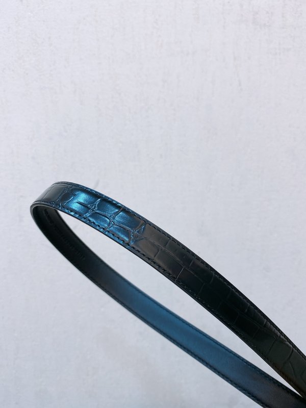 YSL 생로랑 크로코 패턴 가죽 더블 버클 벨트 001-262383