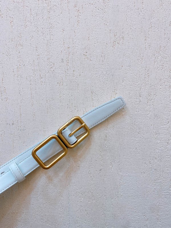 YSL 소 가죽 더블 버클 슬림 벨트 001-262386