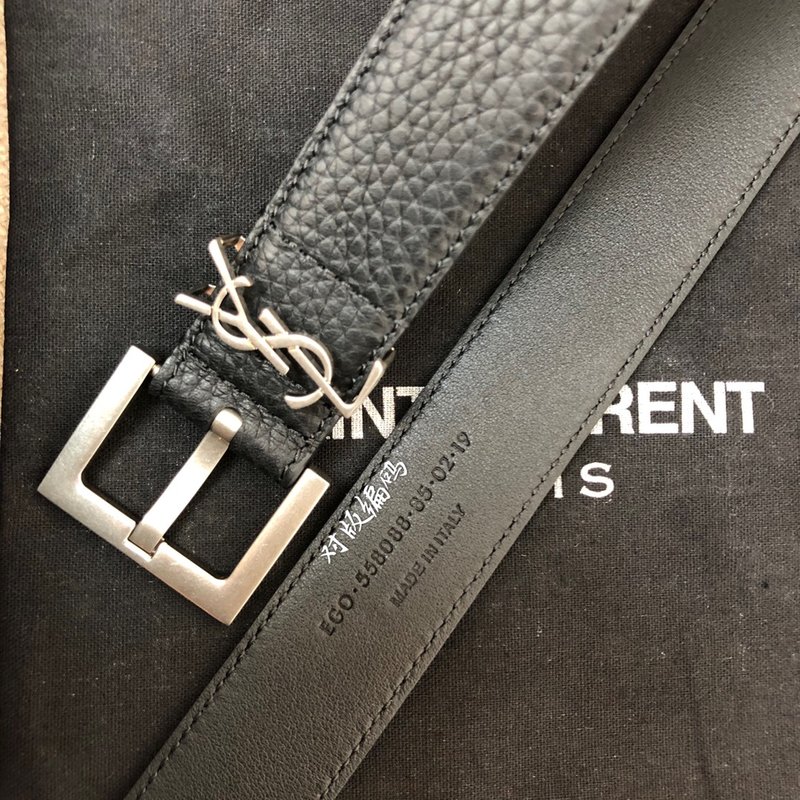YSL 리치 그레인 송아지 가죽 벨트 001-262390
