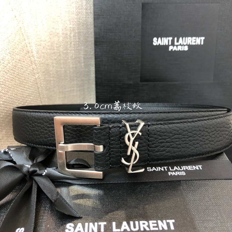 YSL 리치 그레인 송아지 가죽 벨트 001-262390