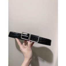 YSL 크로코 패턴 가죽 더블 버클 벨트 001-262393