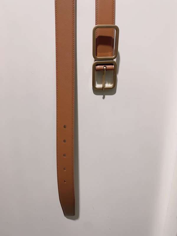 YSL 스무스 레더 더블 버클 내로우 벨트 001-262394