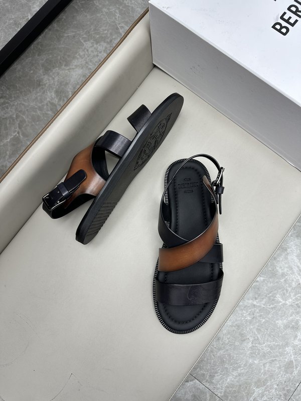 Berluti 벨루티 가죽 여름 남성 슬리퍼 001-262513