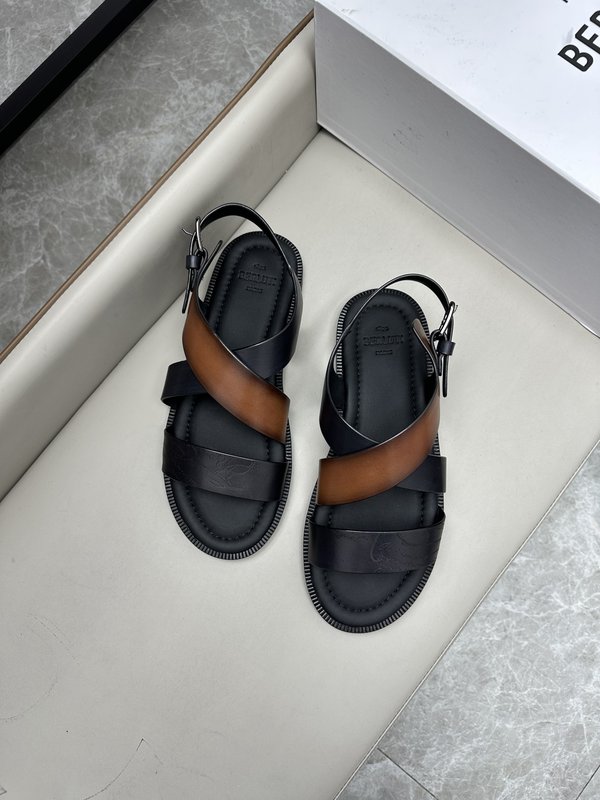 Berluti 벨루티 가죽 여름 남성 슬리퍼 001-262513