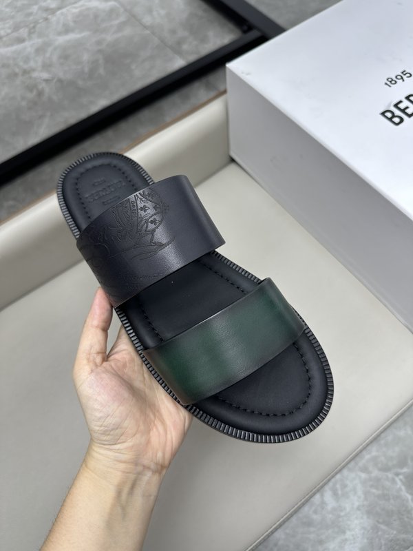 벨루티 남성용 프리미엄 수제 가죽 슬리퍼 001-262515