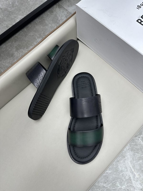 벨루티 남성용 프리미엄 수제 가죽 슬리퍼 001-262515