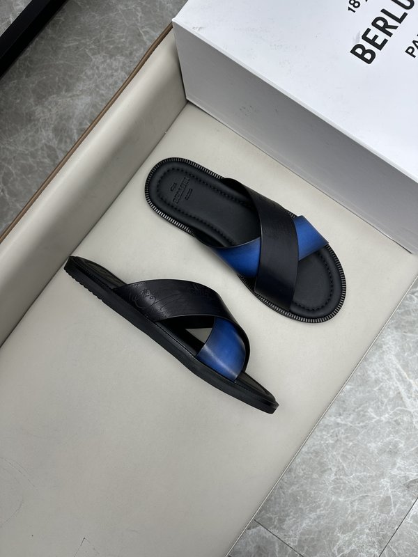 벨루티 남성 가죽 여름 슬리퍼 001-262523