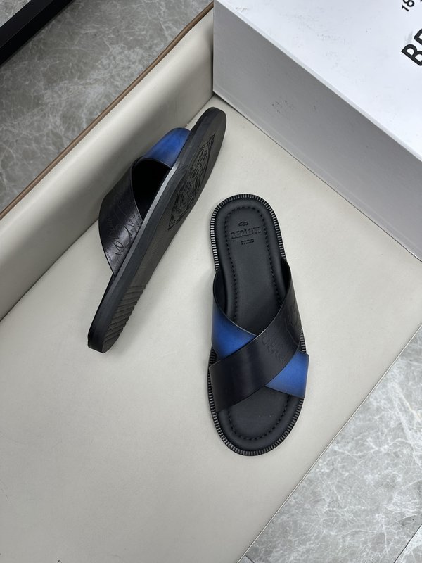 벨루티 남성 가죽 여름 슬리퍼 001-262523