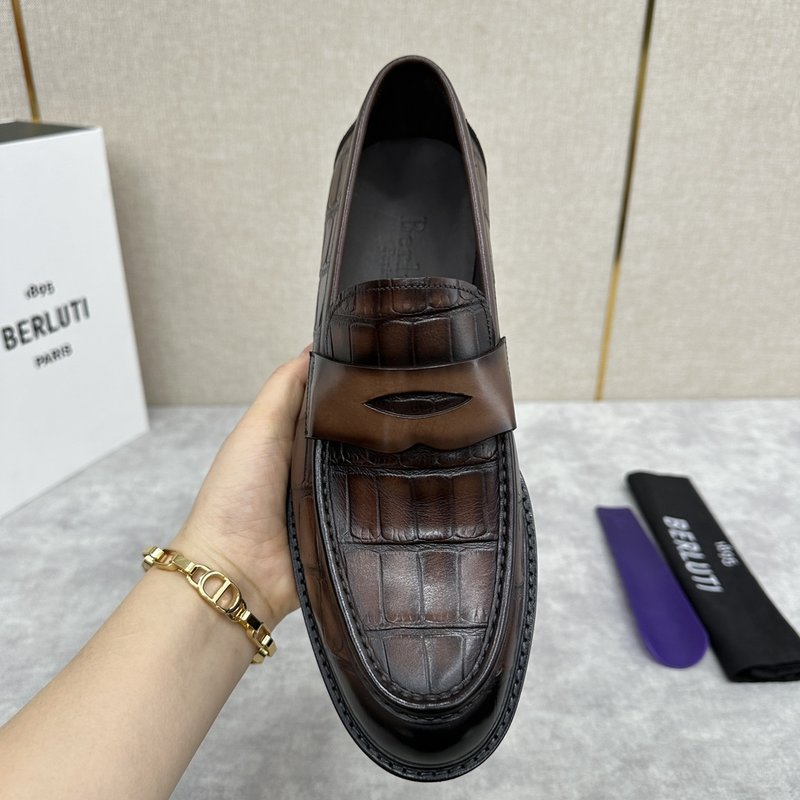 베루티 남성 수제 빈티지 로퍼 가죽신발 001-262539