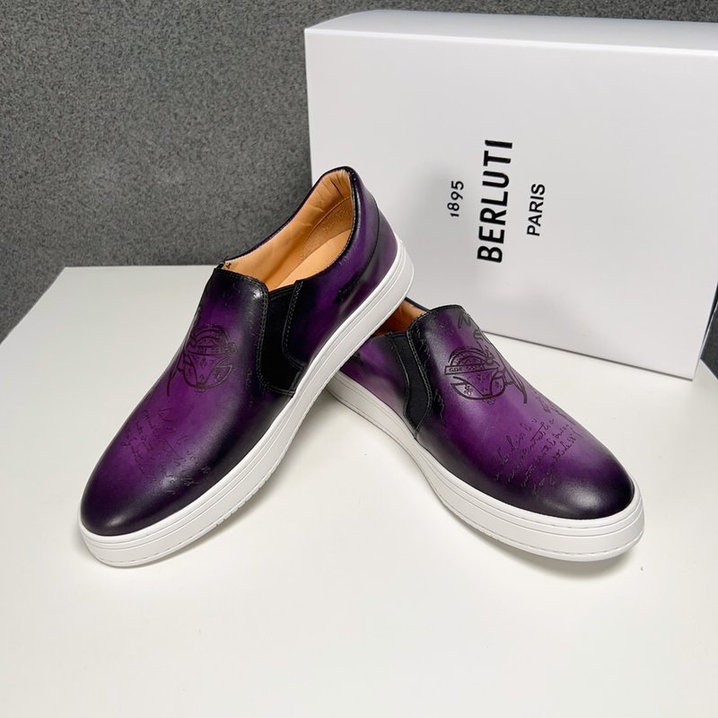 Berluti 벨루티 남성 퍼플 수제 스니커즈 001-262557