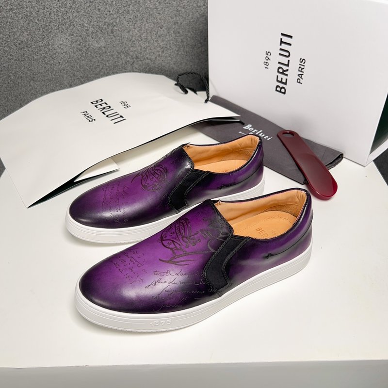 Berluti 벨루티 남성 퍼플 수제 스니커즈 001-262557