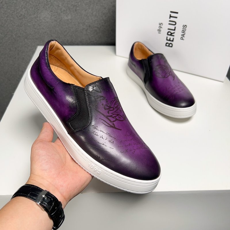 Berluti 벨루티 남성 퍼플 수제 스니커즈 001-262557