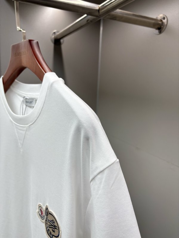 몽클레르 더블 로고 패치 면 반팔 티셔츠 001-262917