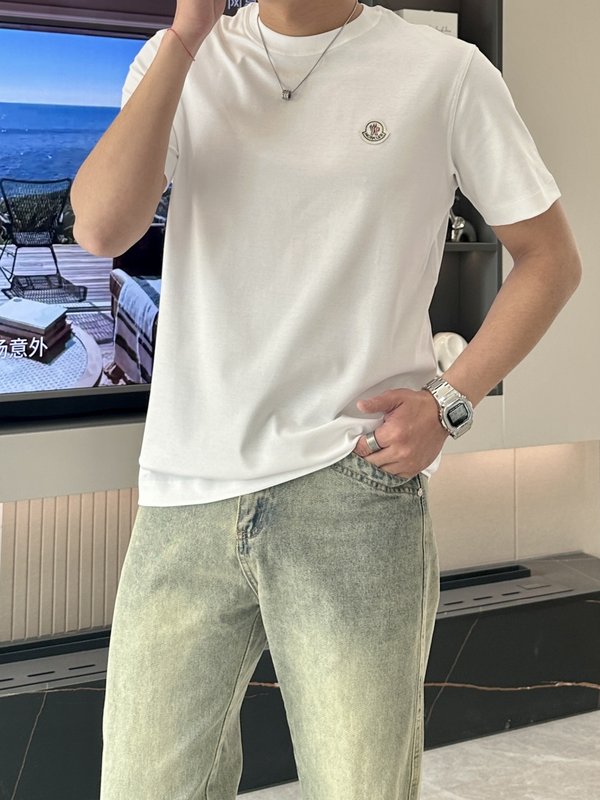몽클레르 남성 라운드넥 반팔 티셔츠 이집트 면 001-263009