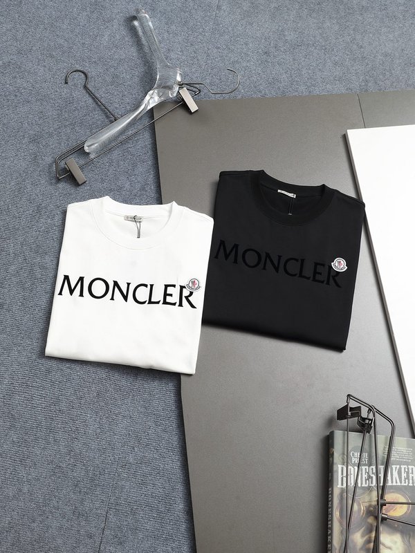 몽클레어 2025 유니섹스 순면 로고 티셔츠 001-263076