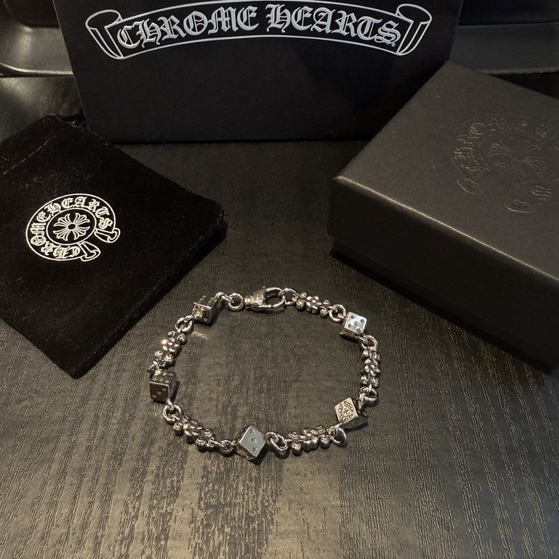 Chrome Hearts 복고 다이스 십자가 꽃 팔찌 001-263109