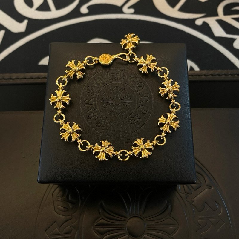 Chrome Hearts 금색 복고 십자가 팔찌 001-263169
