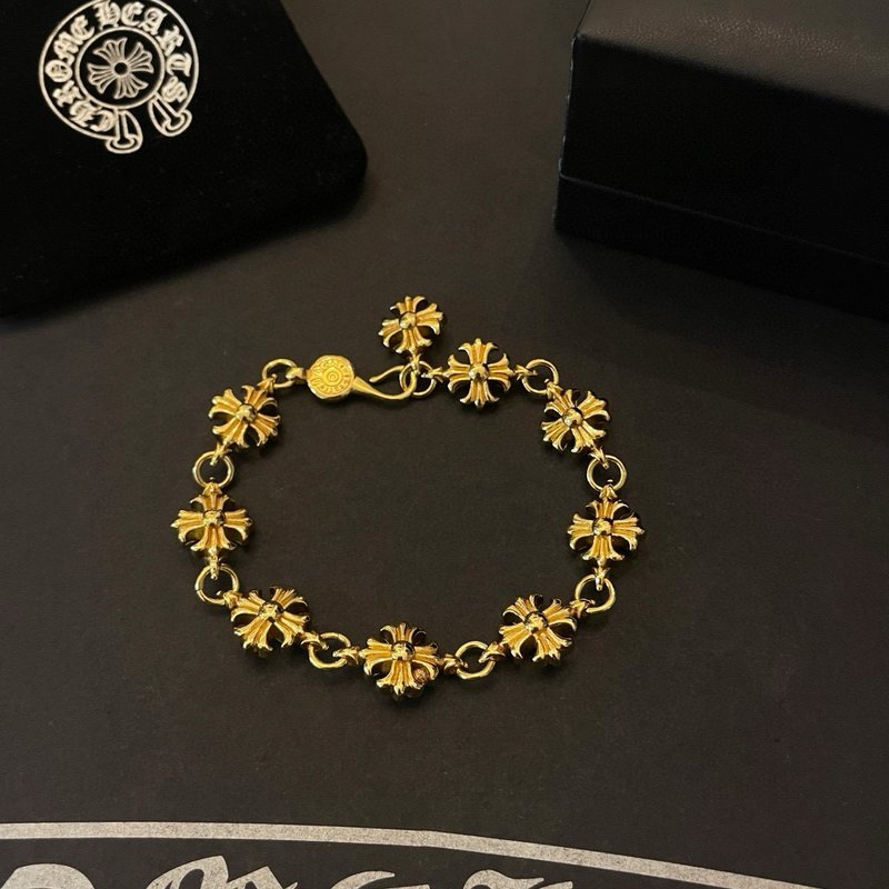 Chrome Hearts 금색 복고 십자가 팔찌 001-263169