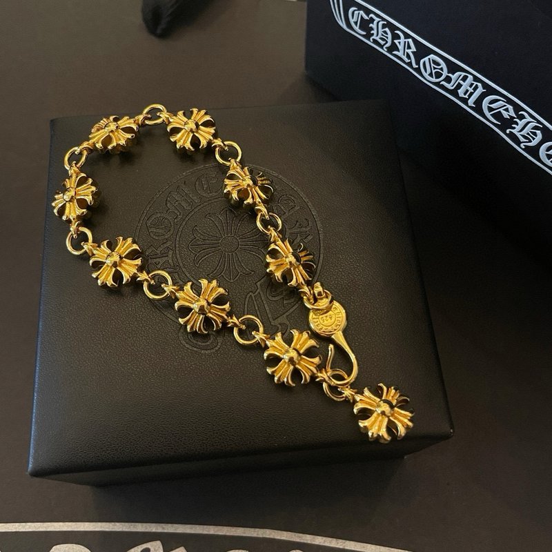 Chrome Hearts 금색 복고 십자가 팔찌 001-263169