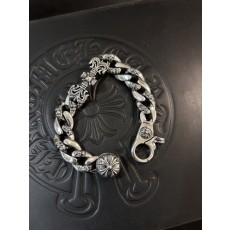크롬하트 십자 불꽃 두꺼운 팔찌 001-263235