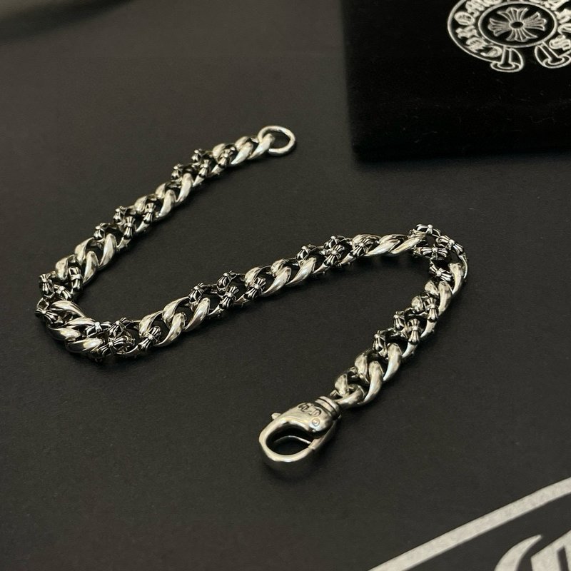 Chrome Hearts 빈티지 쿠바 체인 팔찌 실버 001-263243