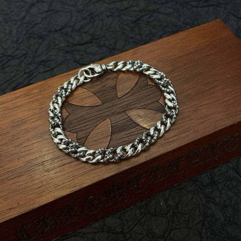 Chrome Hearts 빈티지 쿠바 체인 팔찌 실버 001-263243