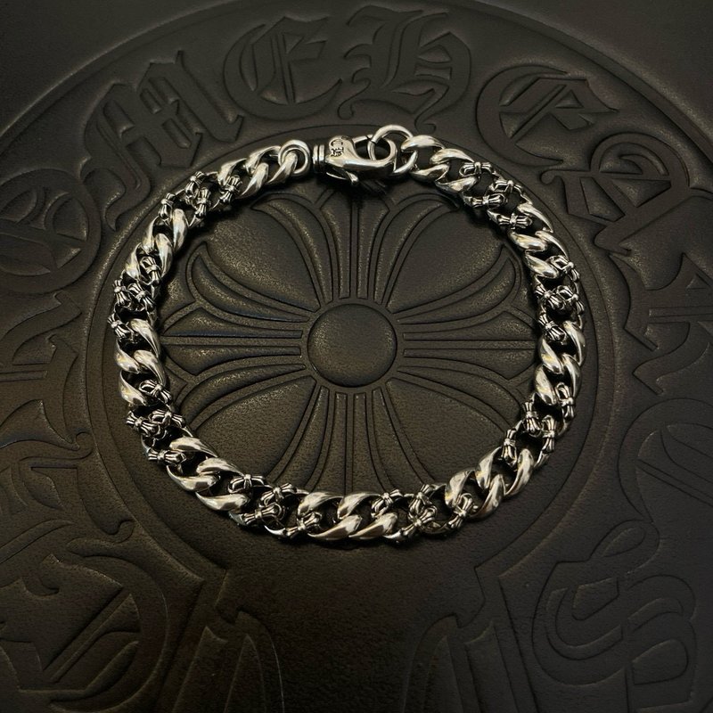 Chrome Hearts 빈티지 쿠바 체인 팔찌 실버 001-263243