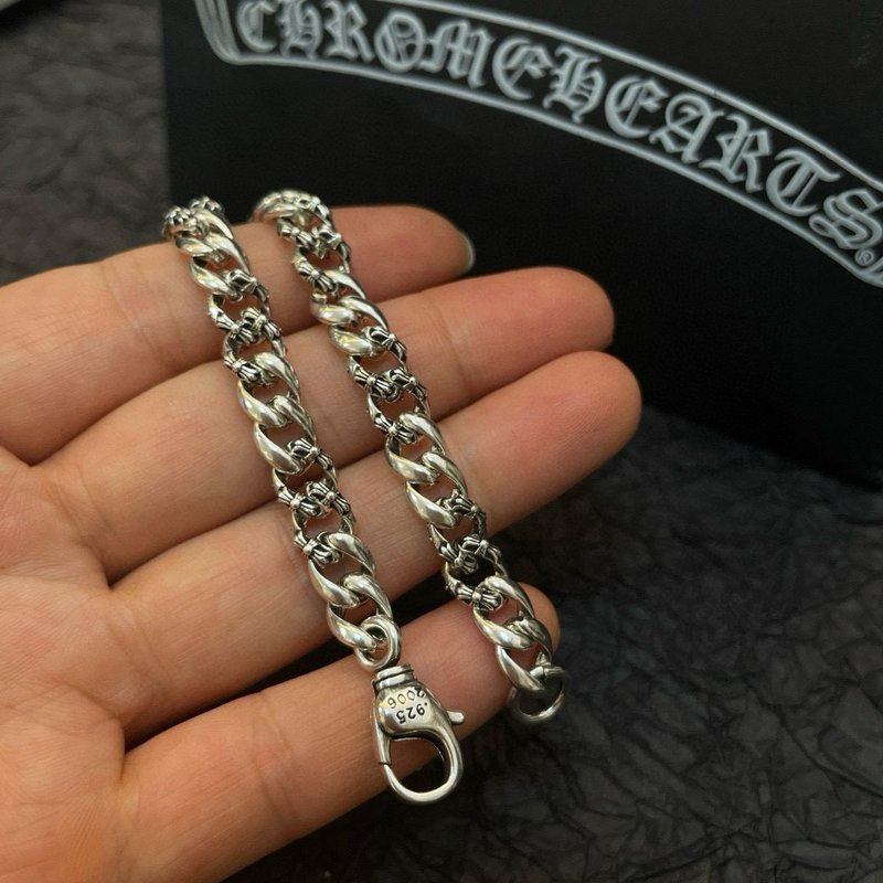 Chrome Hearts 빈티지 쿠바 체인 팔찌 실버 001-263243