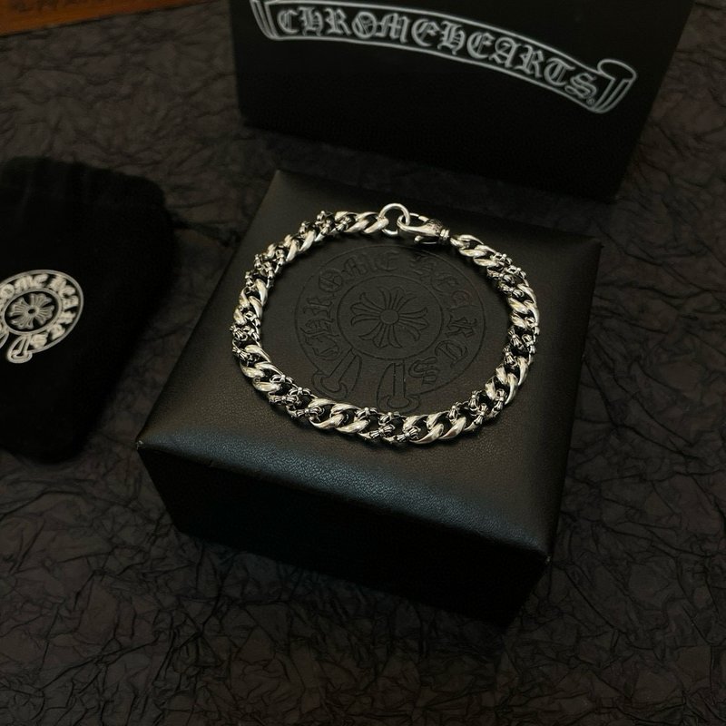 Chrome Hearts 빈티지 쿠바 체인 팔찌 실버 001-263243