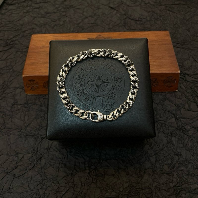 Chrome Hearts 빈티지 쿠바 체인 팔찌 실버 001-263243