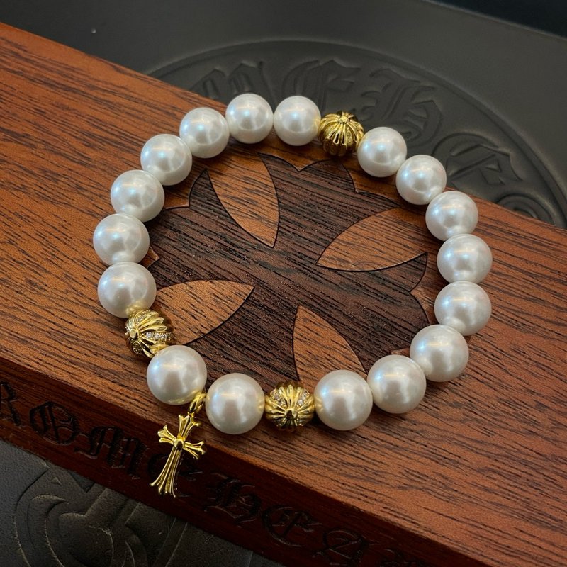 Chrome Hearts 빈티지 진주 십자가 팔찌 001-263272