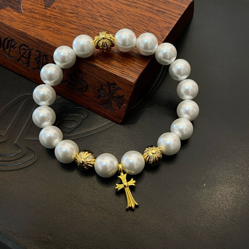 Chrome Hearts 빈티지 진주 십자가 팔찌 001-263272
