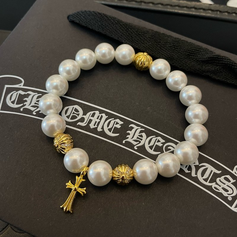 Chrome Hearts 빈티지 진주 십자가 팔찌 001-263272