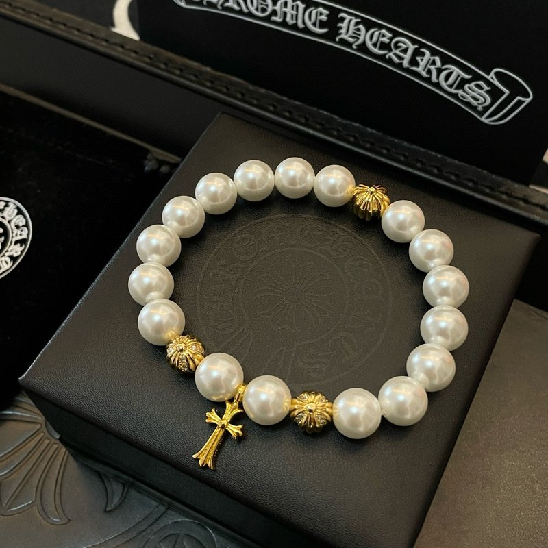 Chrome Hearts 빈티지 진주 십자가 팔찌 001-263272