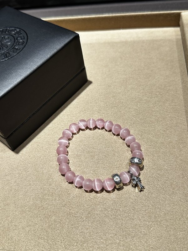 크롬하트 분홍색 캣츠아이 팔찌 001-263492