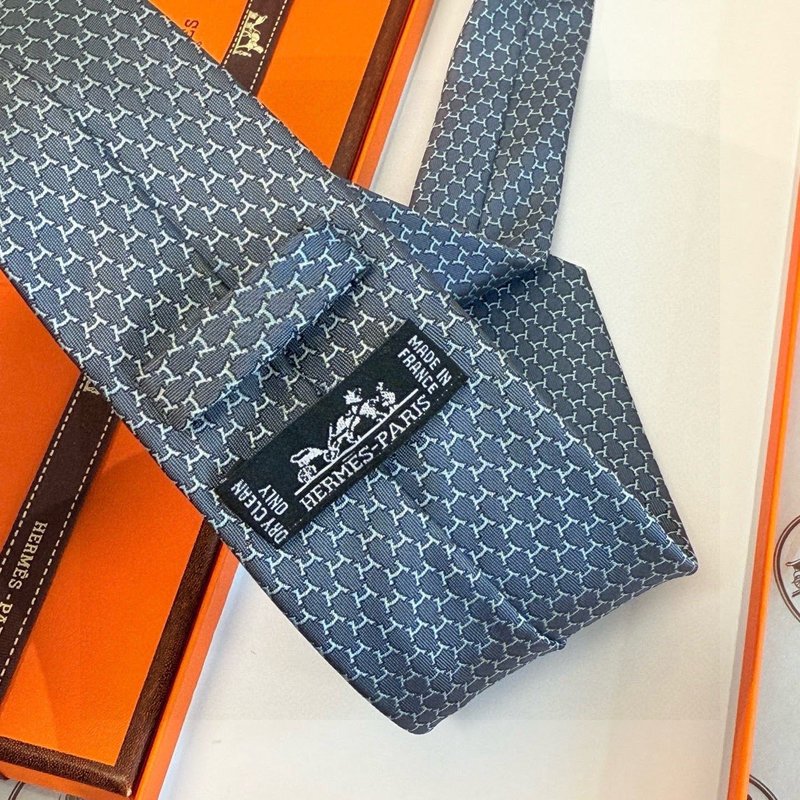 에르메스 남성 넥타이 회색 파란색 7cm 001-263768