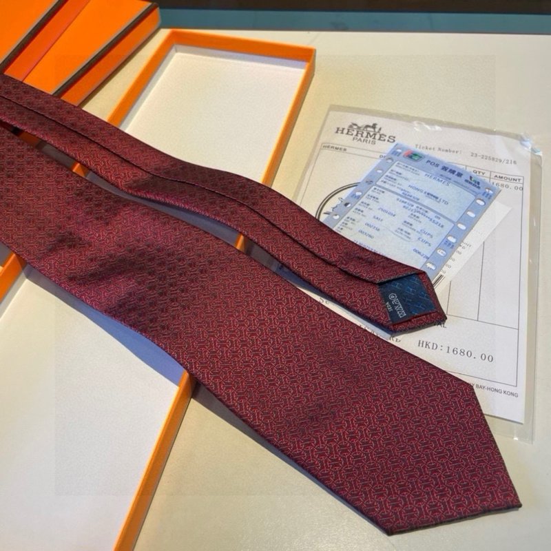 에르메스 남성용 신상 넥타이 와인색 001-263898