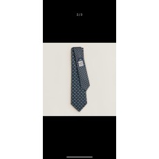 에르메스 남성용 실크 넥타이 블루 그레이 001-264050