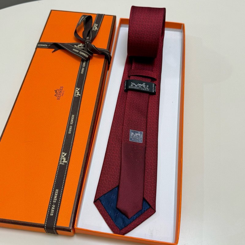 에르메스 남성 H 로고 패턴 넥타이 001-264239