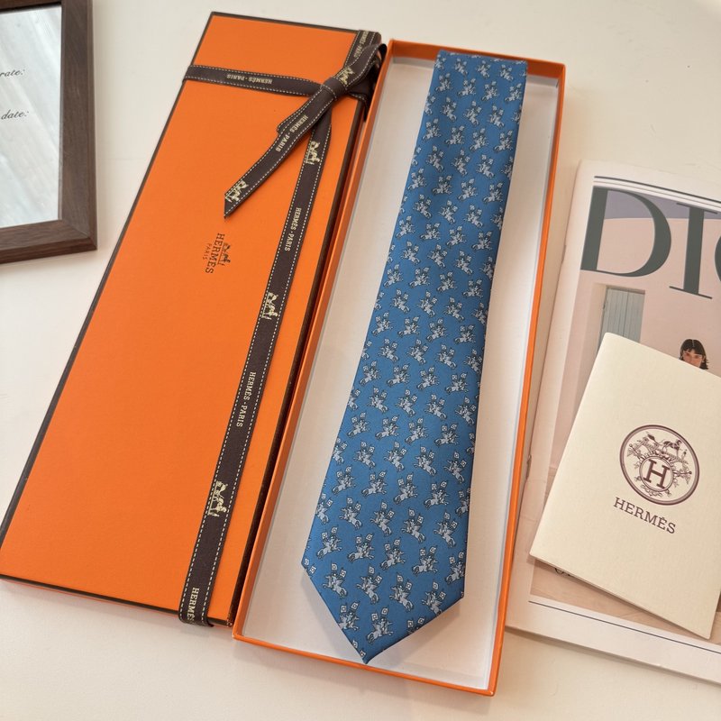 에르메스 수제 트윌 실크 넥타이 001-264556