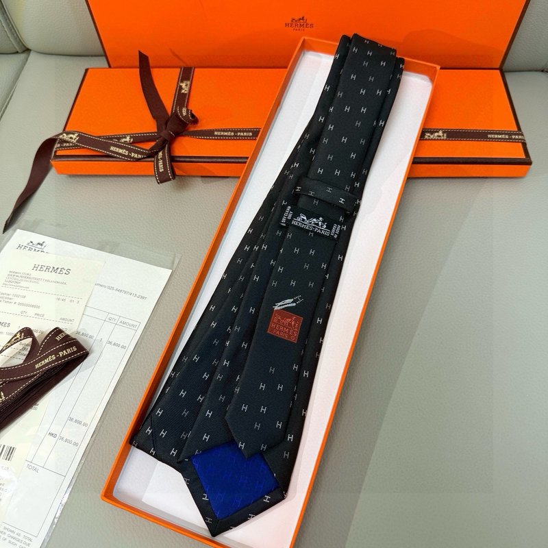 에르메스 H 패턴 실크 넥타이 001-264609