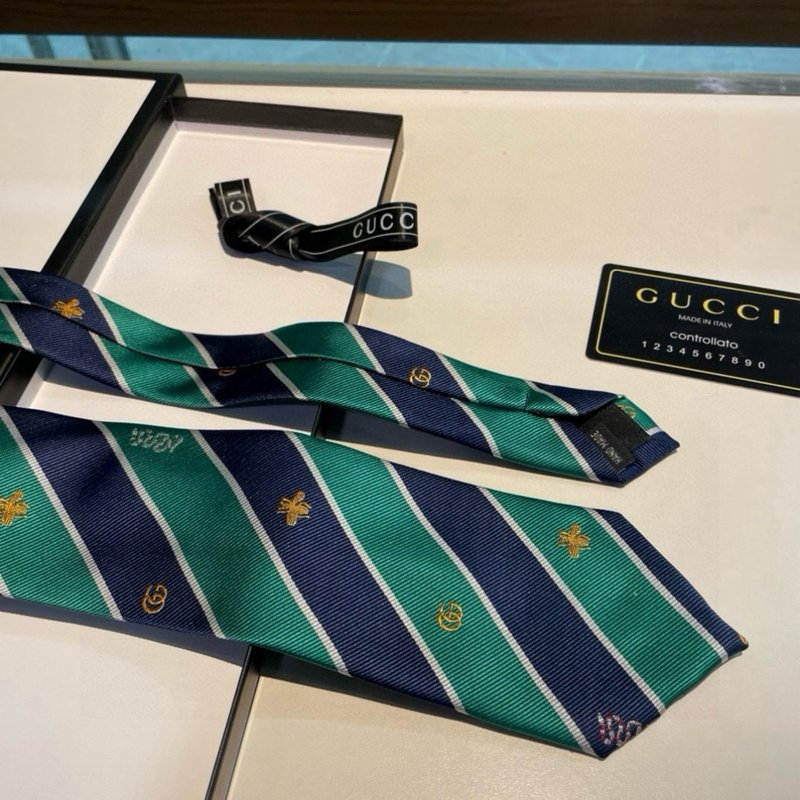 구찌 남성용 꿀벌 자수 실크 넥타이 001-264883