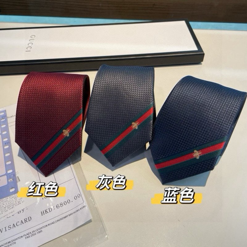 구찌 벌 패턴 웨빙 스트라이프 넥타이 001-264896