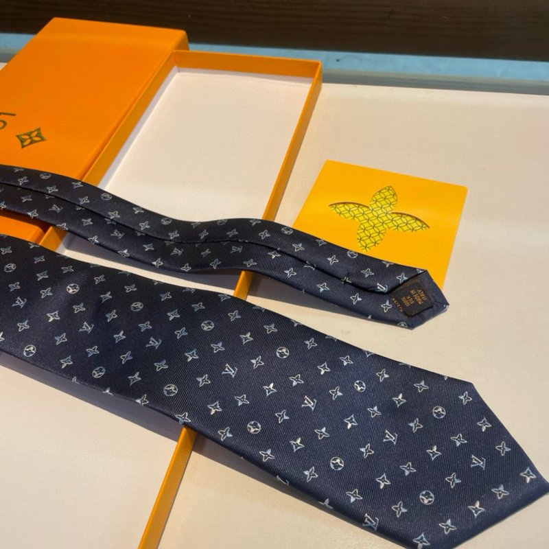 LV 자카드 실크 넥타이 블루/화이트 001-265151